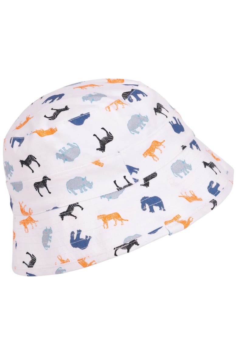 Childrens/Kids Zebdee Safari Animals Bucket Hat, Alternate, color, White