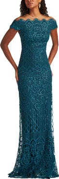 Tadashi Shoji Rhinestone Paisley Gown