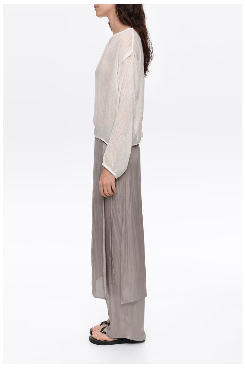 Fluid ankle length skort, Alternate, color, SILVER