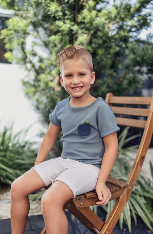 Maniere Manière Kids' Rib Appliqué T-shirt In Green