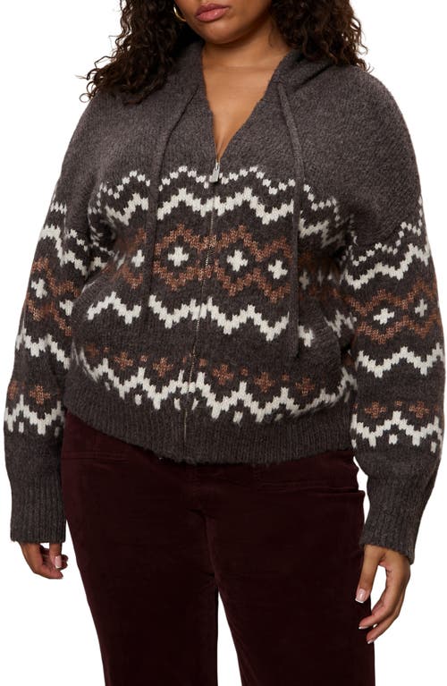 Sanctuary Fair Isle Zip-up Sweater Hoodie In Multi