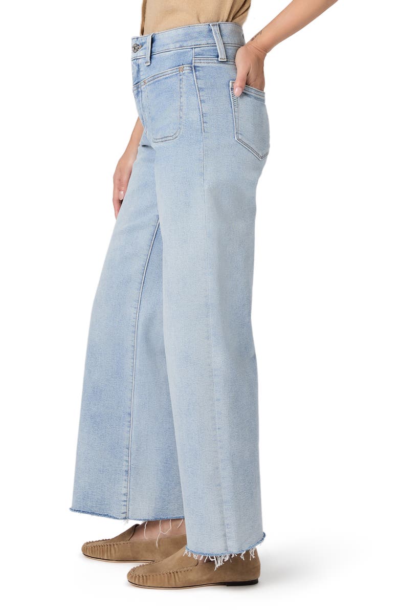 PAIGE Anessa Raw Hem High Waist Wide Leg Jeans, Alternate, color, La Belle
