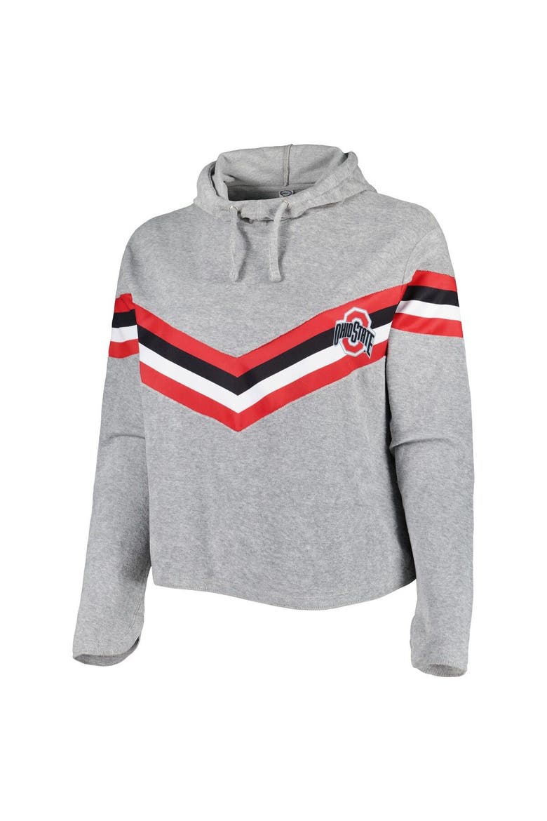 Women's Heather Gray/Scarlet Ohio State Buckeyes Plus Size Register Seam to Seam Pullover Hoodie, Alternate, color, Heather Gray