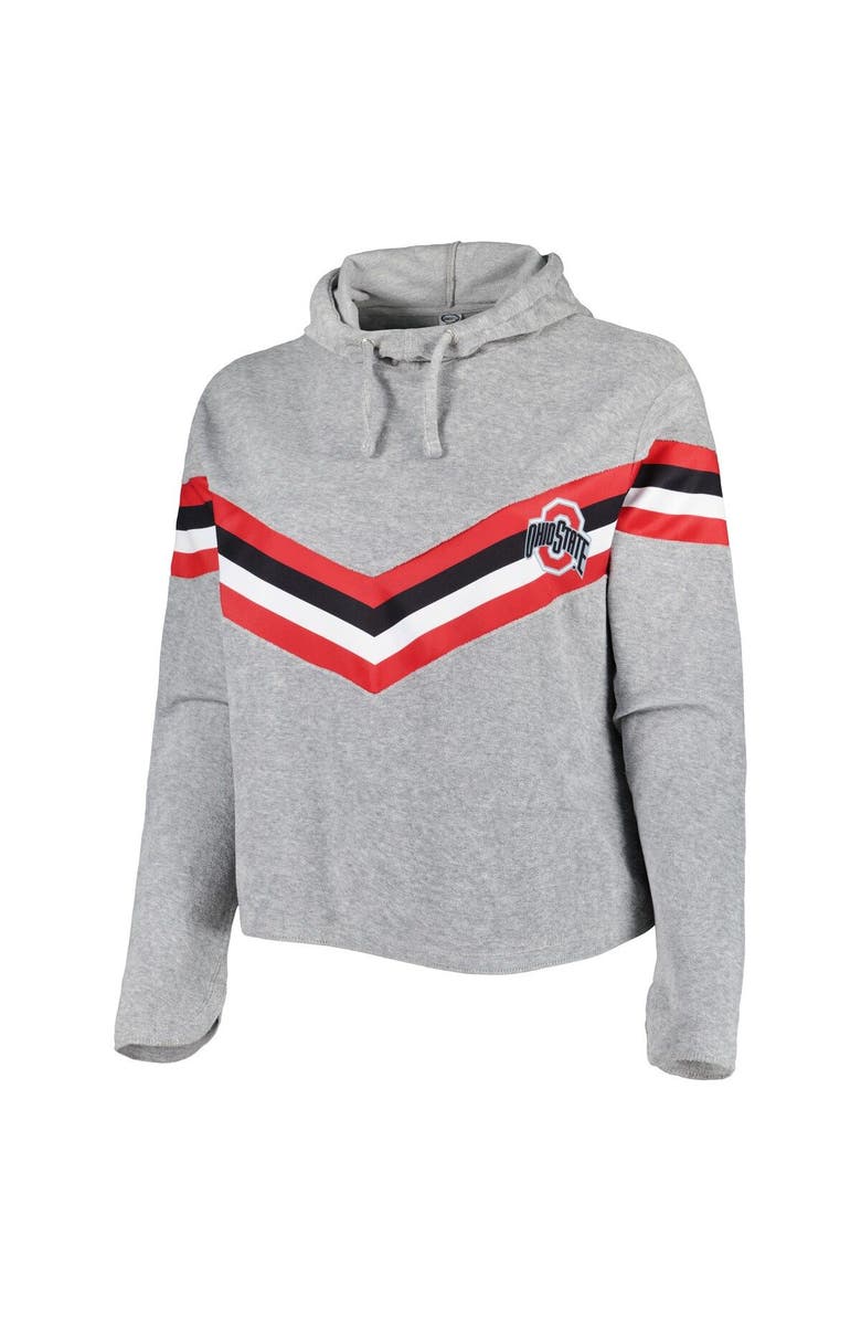 PROFILE Women's Heather Gray/Scarlet Ohio State Buckeyes Plus Size Register Seam to Seam Pullover Hoodie, Alternate, color,