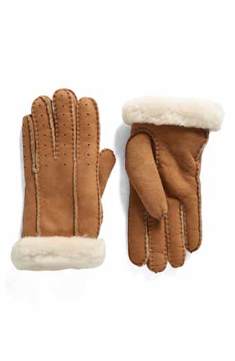 Classic Perforated Genuine Dyed Shearling Gloves
