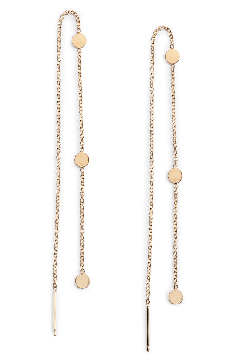 Zoë Chicco Itty Bitty Disc Threader Earrings, Main, color,