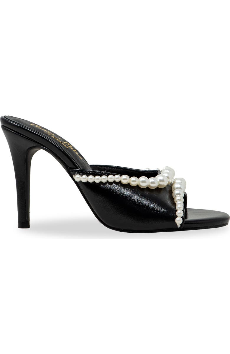 CHASE AND CHLOE Faux Pearl Embellished Sandal, Alternate, color,