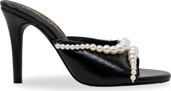 Faux Pearl Embellished Sandal