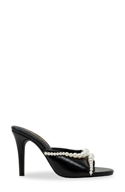 Chase & Chloe Chase And Chloe Faux Pearl Embellished Sandal In Black