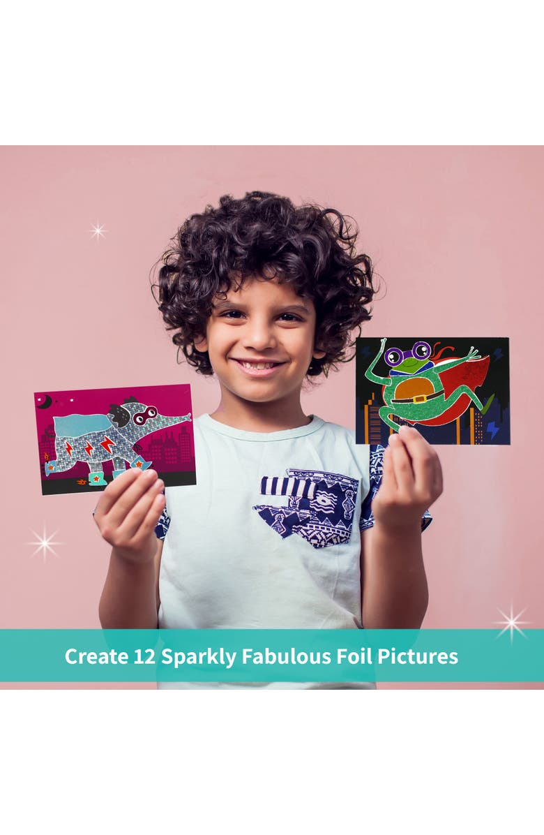 Chalk & Chuckles Fabulous Foil Art-Superhero Animals, Alternate, color, NO COLOR