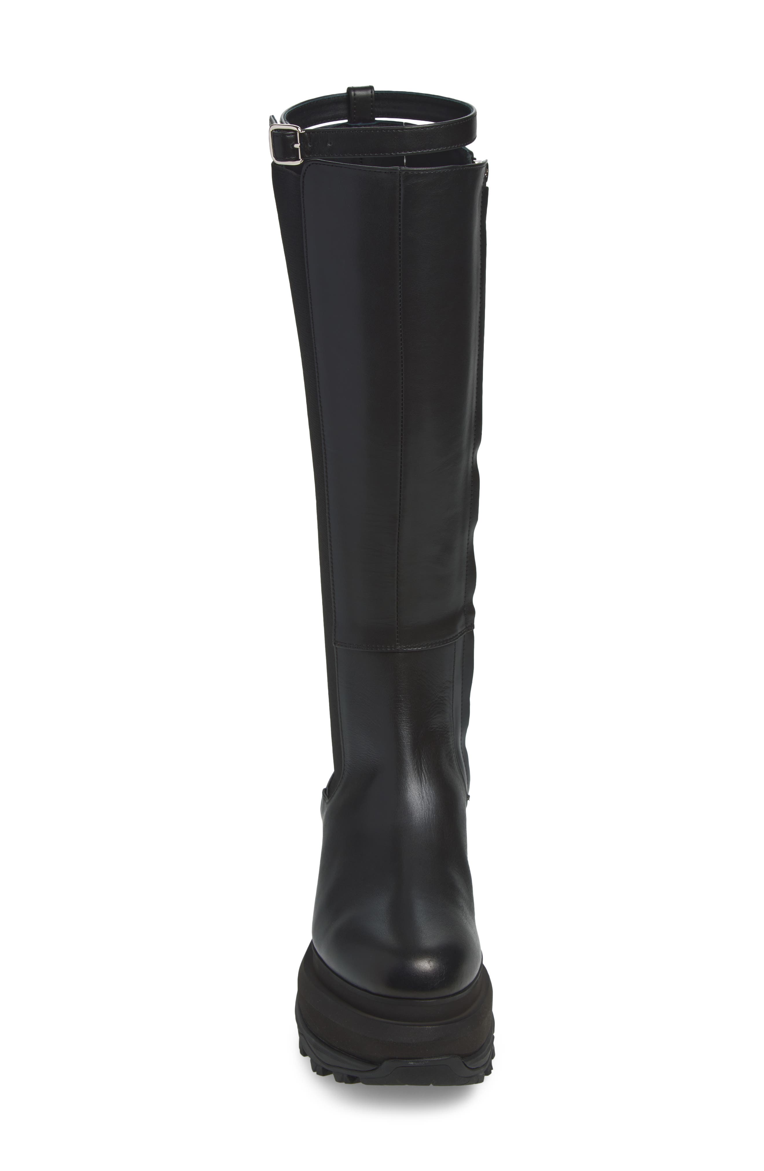 Belt Shaft Tall Boot, Alternate, color, BLACK