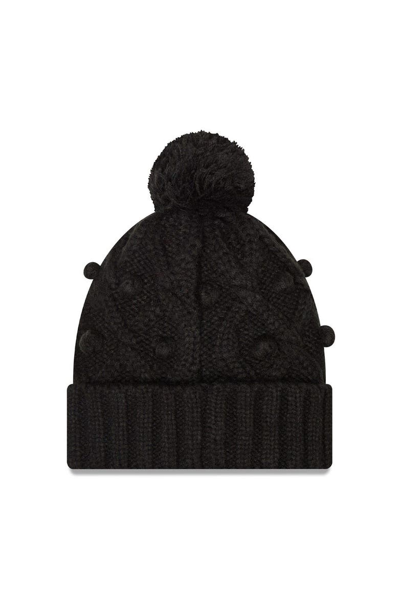 Women's New Era Black Atlanta Falcons Toasty Cuffed Knit Hat with Pom, Alternate, color, Black