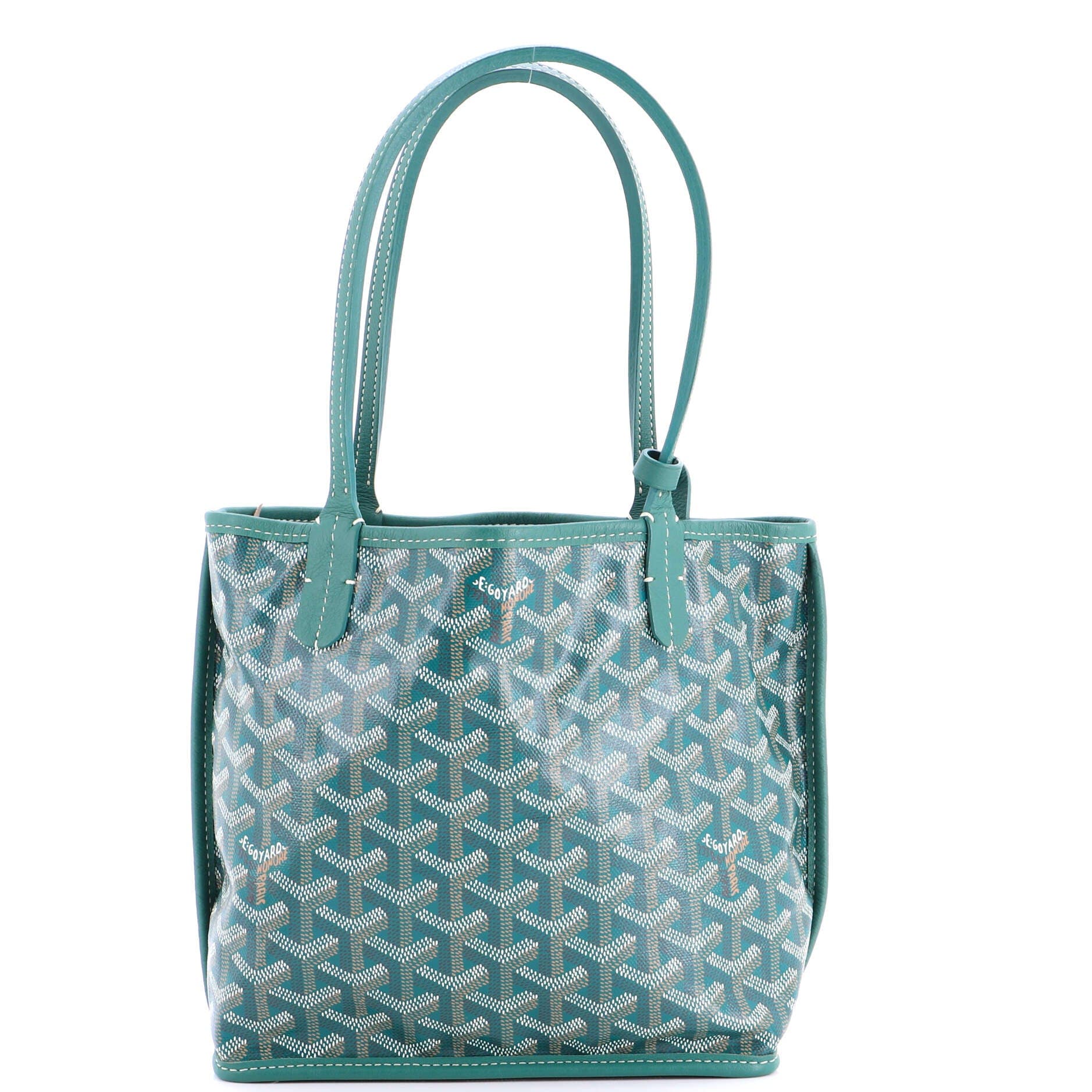 Pre-Owned Goyard Anjou Reversible Tote Coated Canvas Mini, Main, color, Green