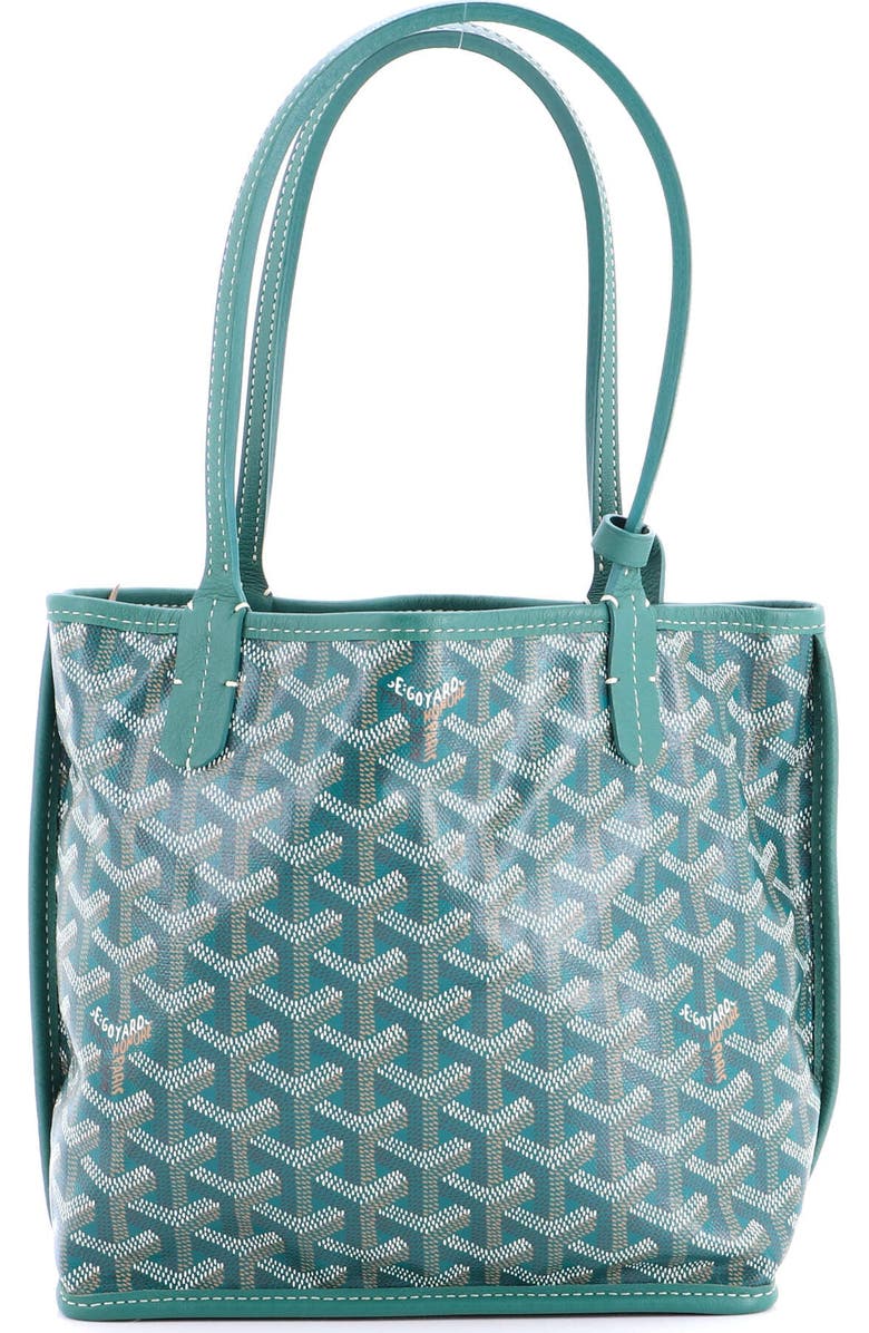 Pre-Owned Goyard Anjou Reversible Tote Coated Canvas Mini, Main, color, Green