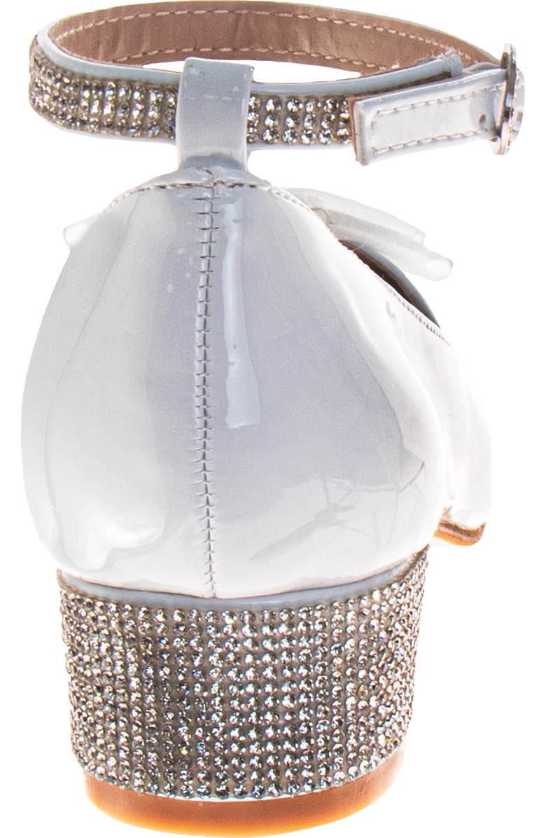 Badgley Mischka Collection Kids' Crystal Heart Ankle Strap Pump, Alternate, color, White Patent