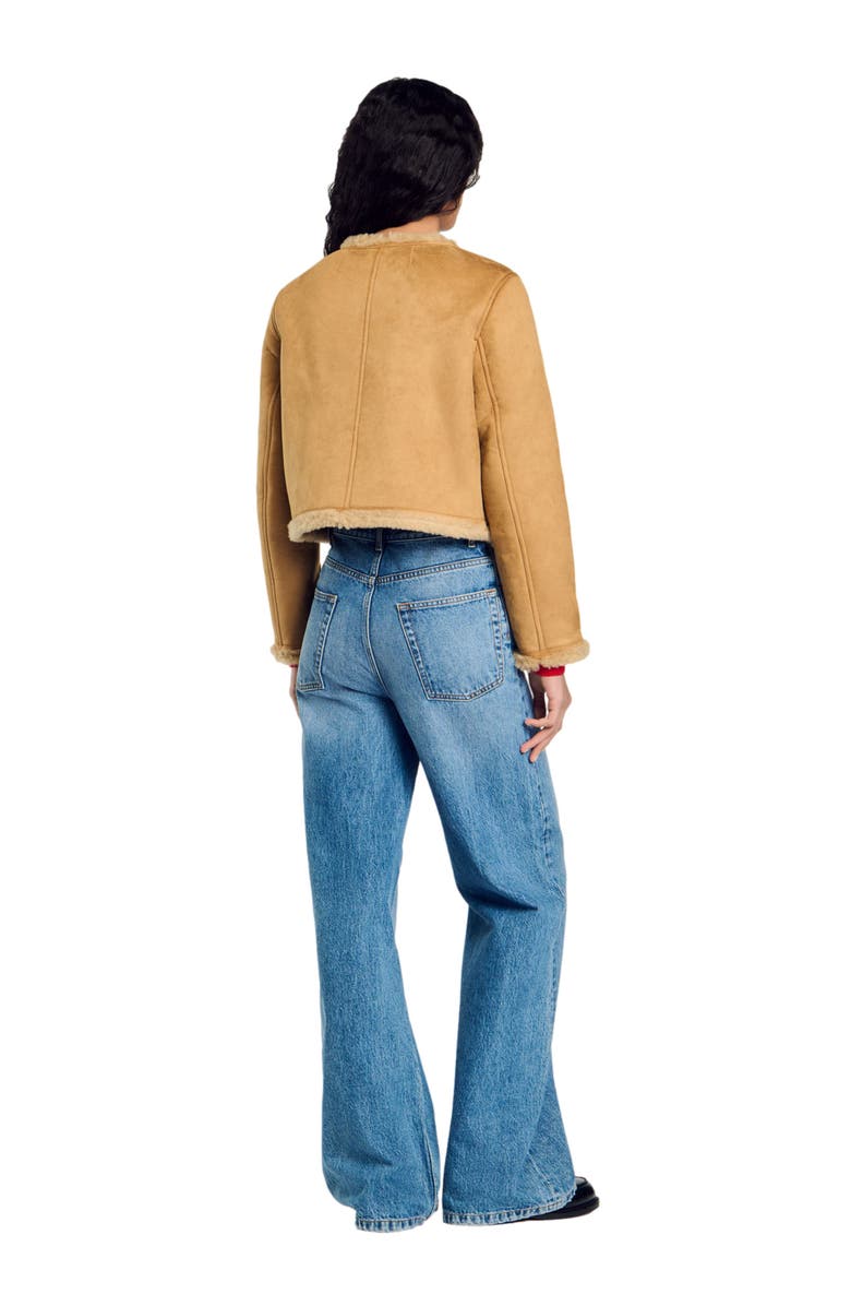 SANDRO Faux fur jacket, Alternate, color, 