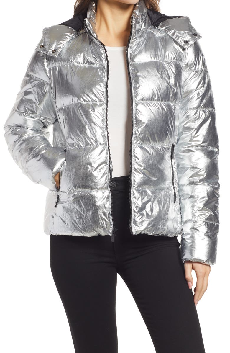 Marc New York Women's Metallic Puffer Jacket, Main, color, 
