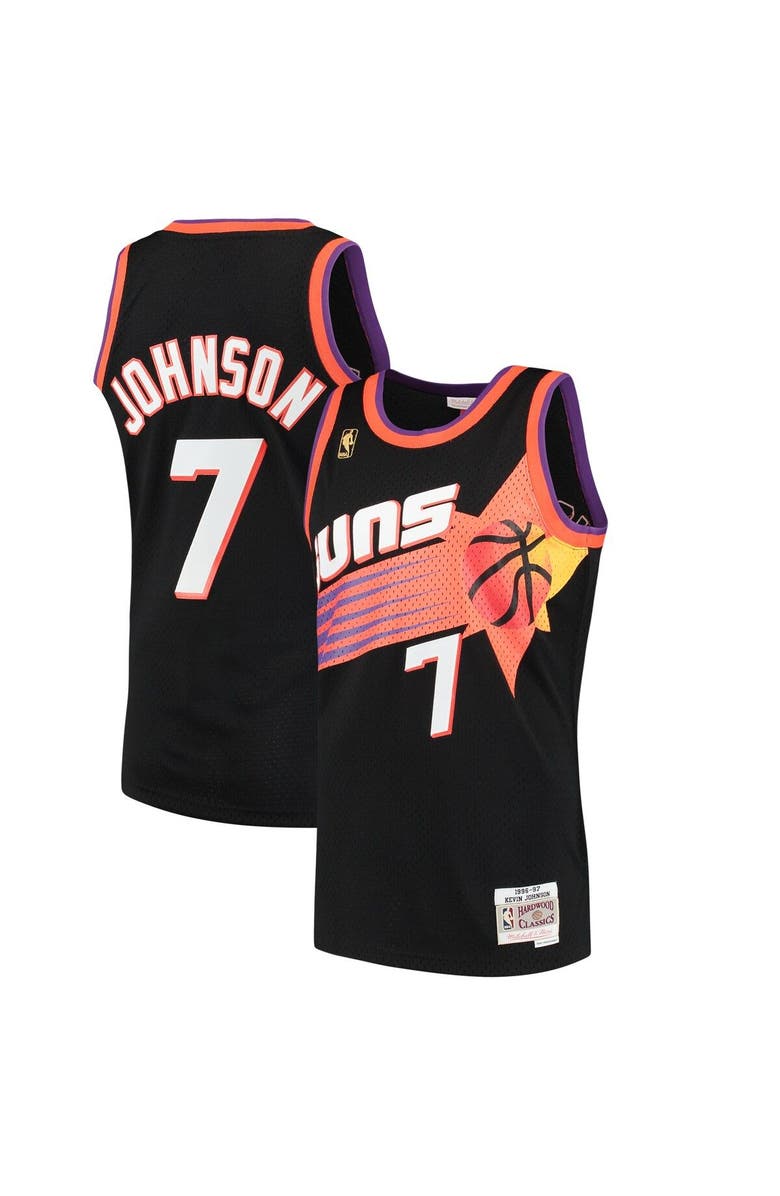Mitchell & Ness Men's Mitchell & Ness Kevin Johnson Black Phoenix Suns 1996/97 Hardwood Classics Swingman Jersey, Alternate, color, 