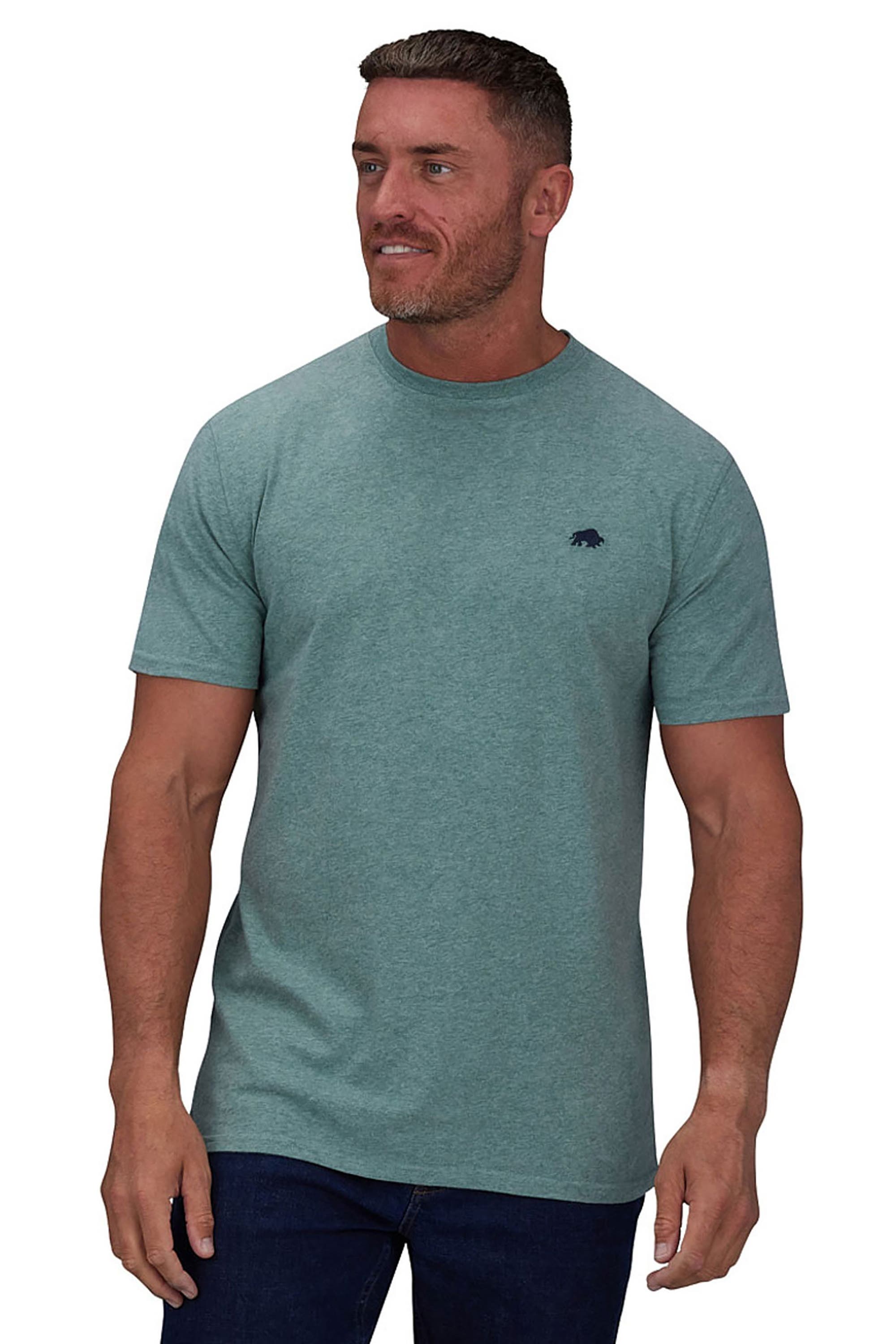 Raging Bull Classic Short Sleeve Crew Neck T-Shirt in Green Marl 