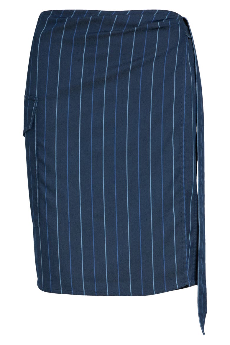 Striped Wrap Miniskirt, Main, color, STRIPED BLUE