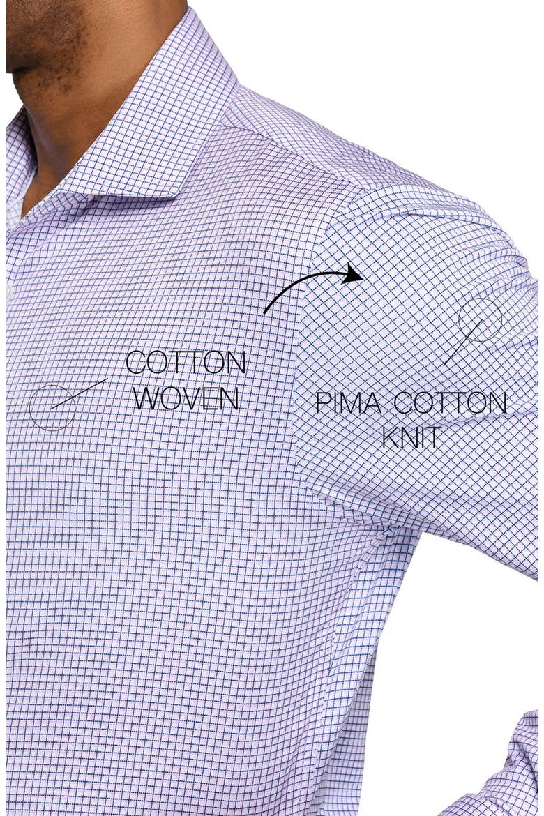 Slim Fit Check Reworked Button-Up Shirt, Alternate, color, WHITE/ PINK