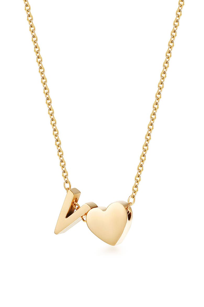 Initial Heart Pendant Necklace, Main, color, YELLOW-V
