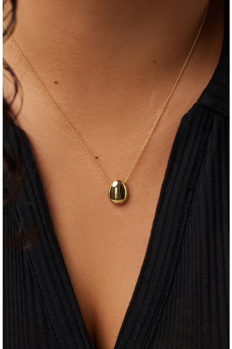 Mini Pebble Pendant Necklace, Alternate, color, GOLD