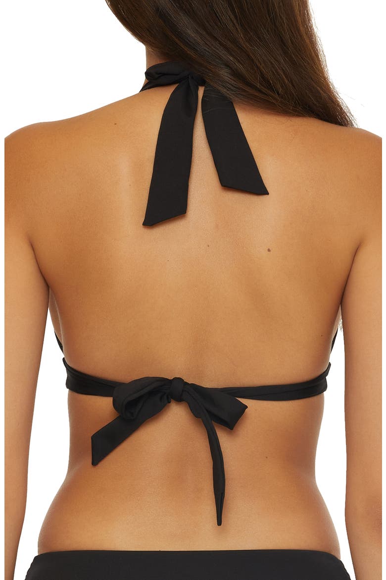 Monaco Halter Bikini Top, Alternate, color, BLACK