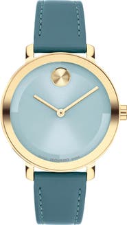 Movado Bold Evolution 2.0 Leather Strap Watch, 20mm