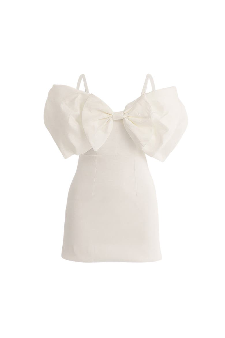 Bow Mini Dress, Main, color, White