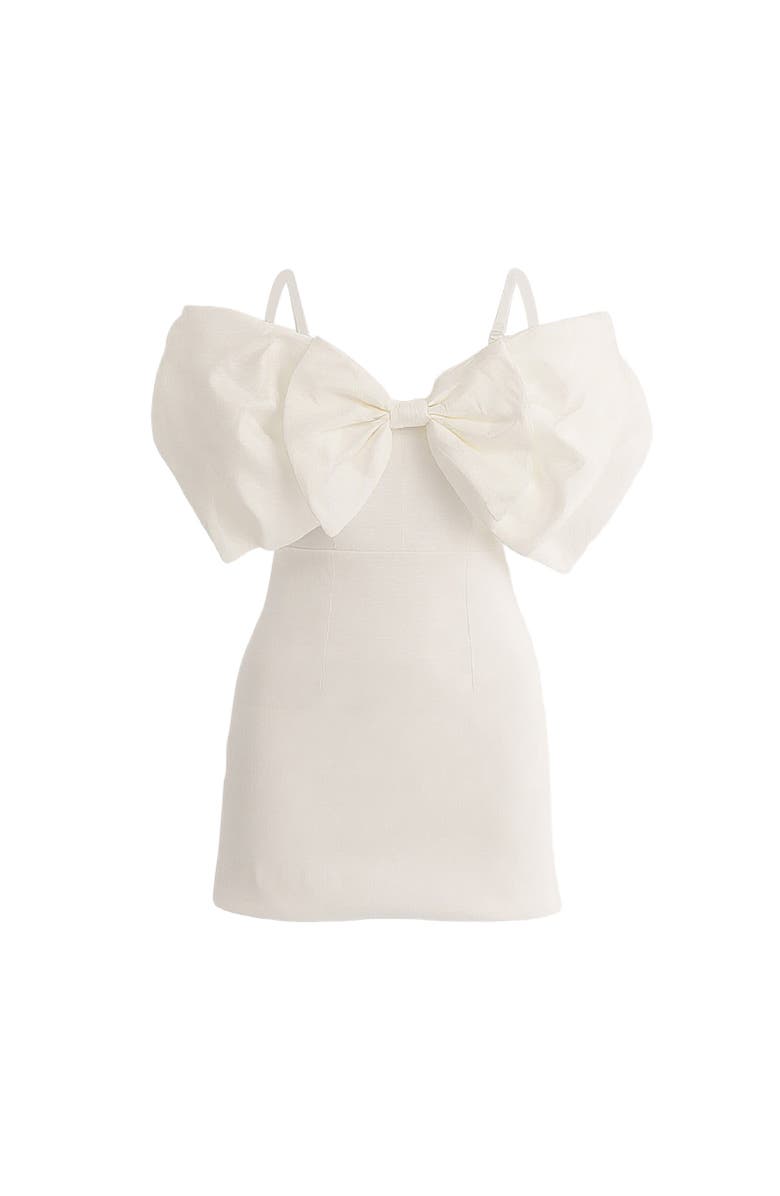 Tulleen Bow Mini Dress, Main, color, White