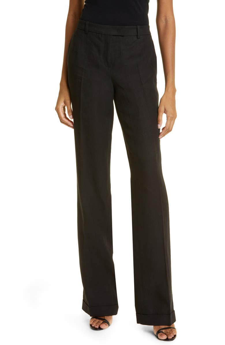 Michael Kors Collection Carolyn Linen Straight Leg Pants, Main, color, 