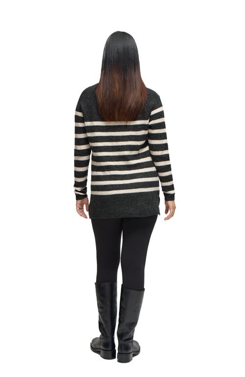 Ingrid & Isabel Raglan Maternity Mock Neck Sweater In Black