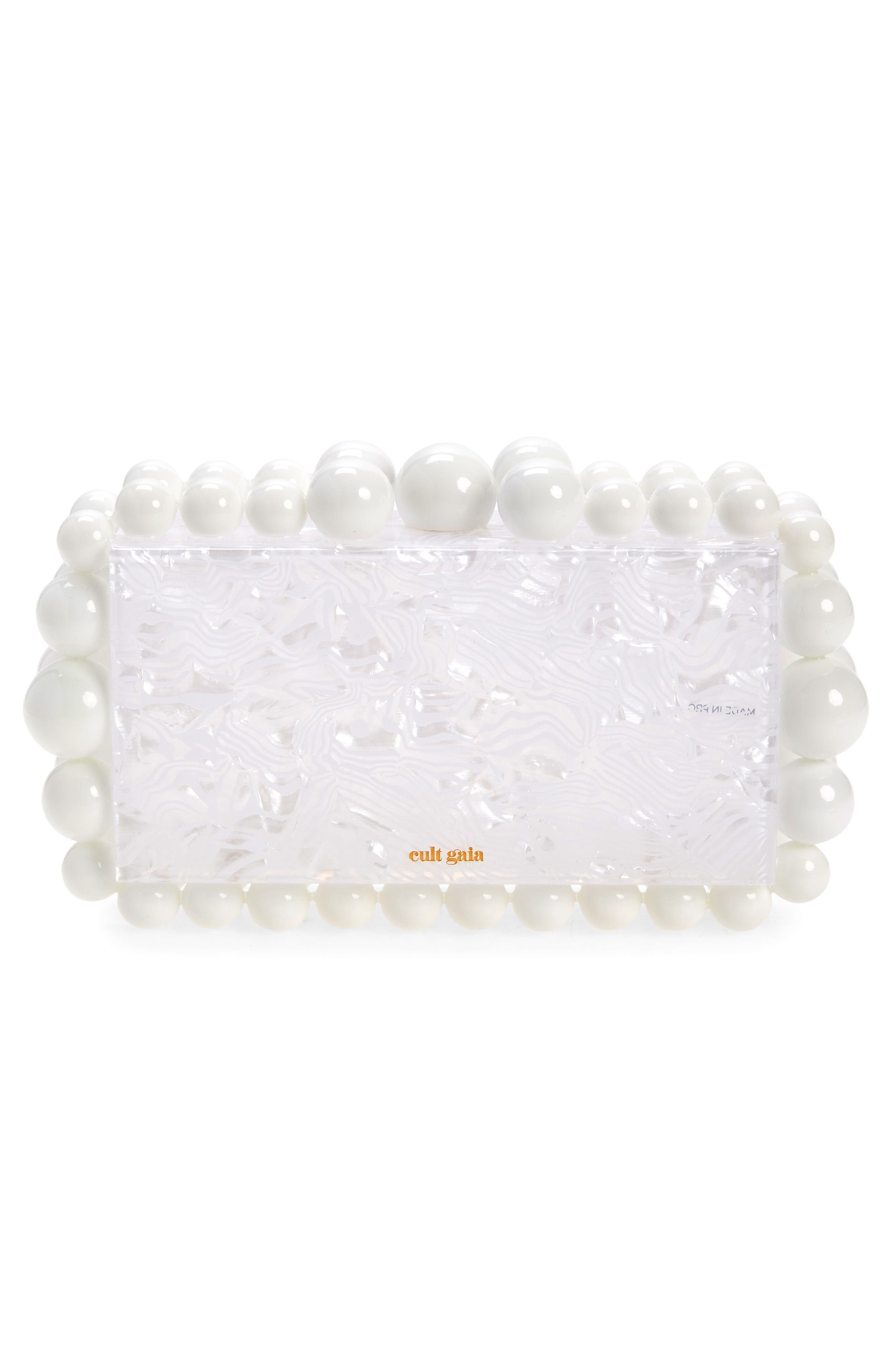 Cult Gaia Eos Beaded Acrylic Box Clutch, Alternate, color, 