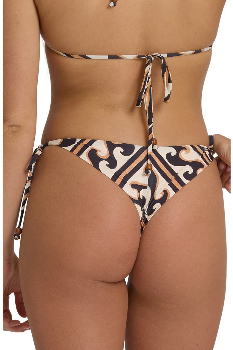 Dark Wave Tanga Side Tie Bikini Bottoms, Alternate, color, BLACK PEBBLE