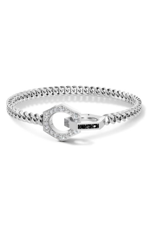 Hex Nut Duo Clasp Lab Grown Diamond Bracelet