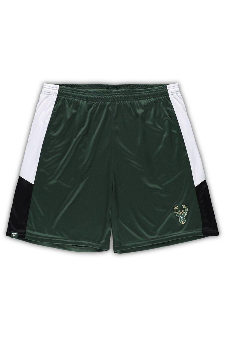 Men's Fanatics Branded Hunter Green Milwaukee Bucks Big & Tall Champion Rush Practice Shorts, Main, color, Hunter Green