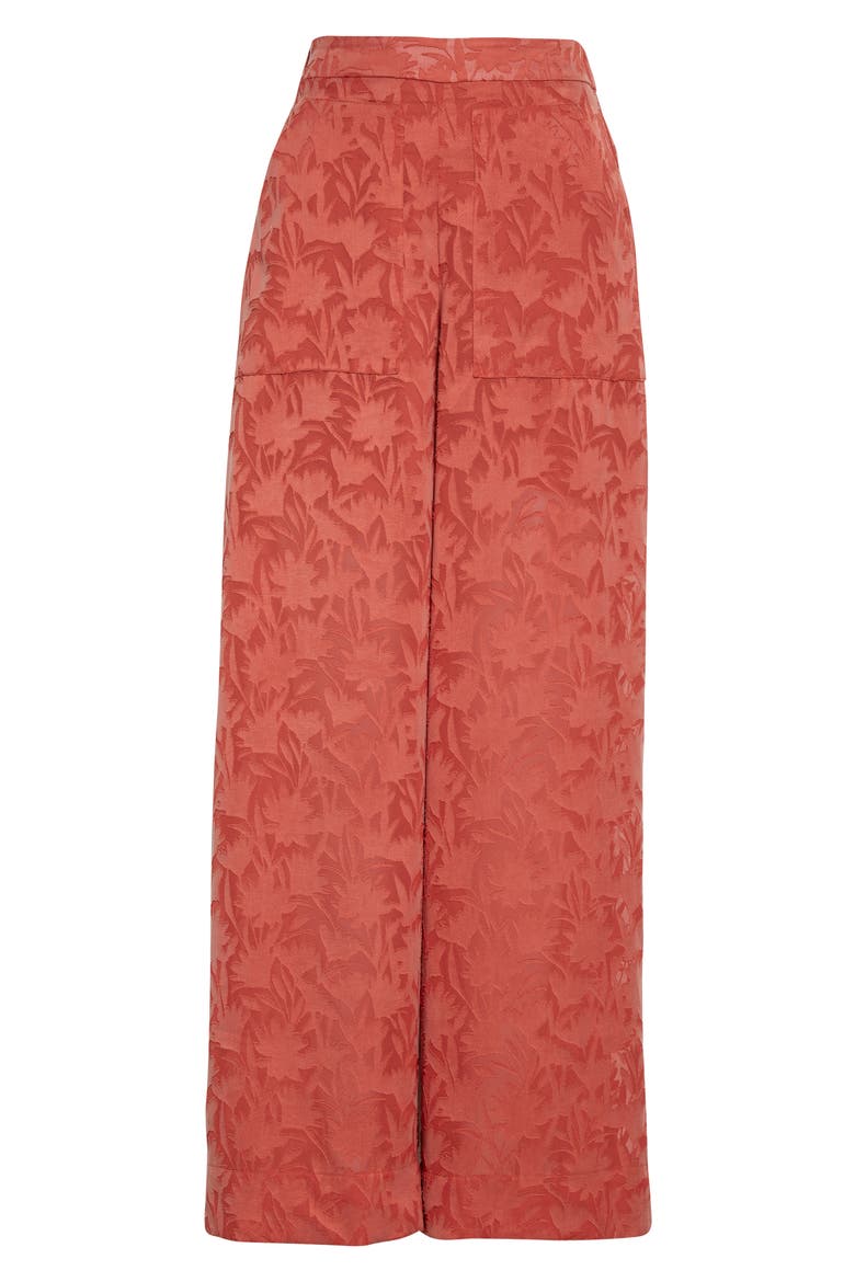 Melanne Cotton Blend Palazzo Pants, Alternate, color, BROWN