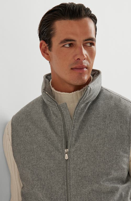 Brunello Cucinelli Bonded Wool Down Vest In Gray