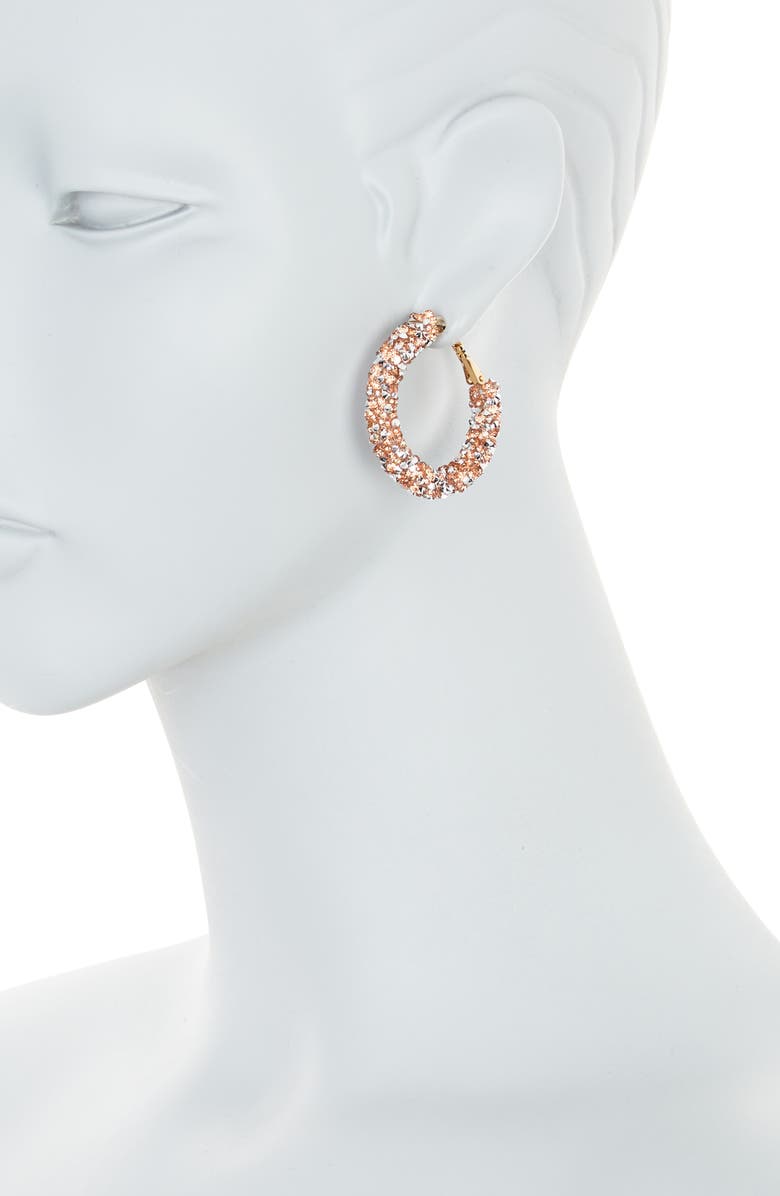 Melrose and Market Gold-Tone 30MM Crystal Hoop Earring, Alternate, color, 