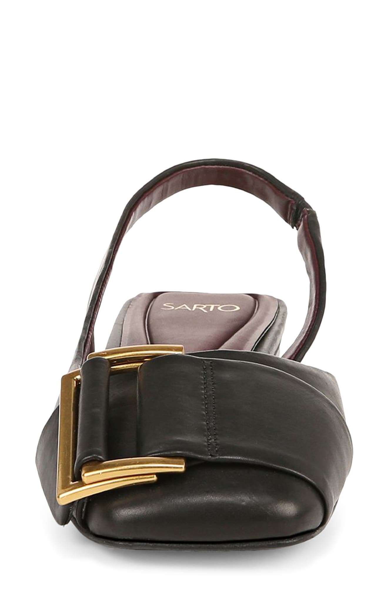 SARTO by Franco Sarto Tracy Slingback Square Toe Flat, Alternate, color, Black