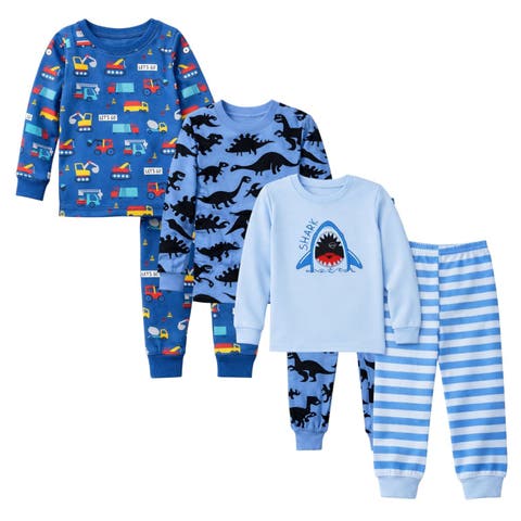 Boys 3 Pack Long Sleeve Pajamas (Toddler, Little Kid & Big Kid)