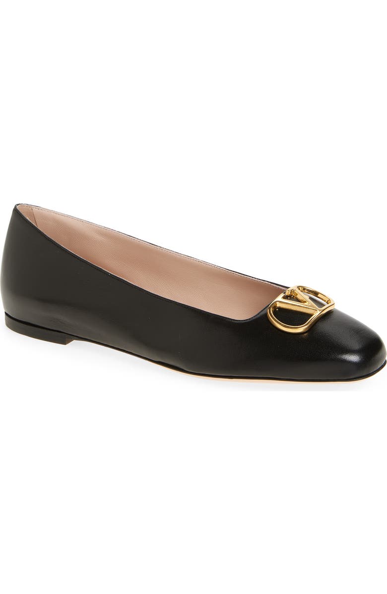 Valentino Garavani VLOGO Ballerina Flat, Main, color,