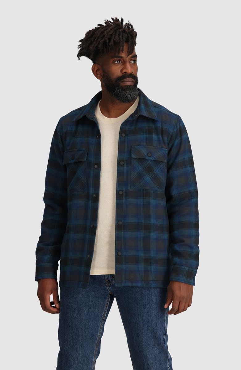 Outdoor Research Feedback Water Resistant Shirt Jacket, Alternate, color, Harbor Plaid