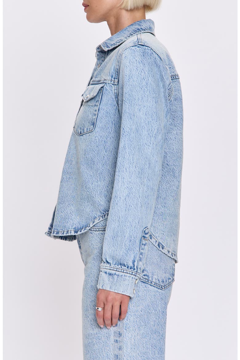 Thea Shrunken Denim Shacket, Alternate, color, MODENA VINTAGE
