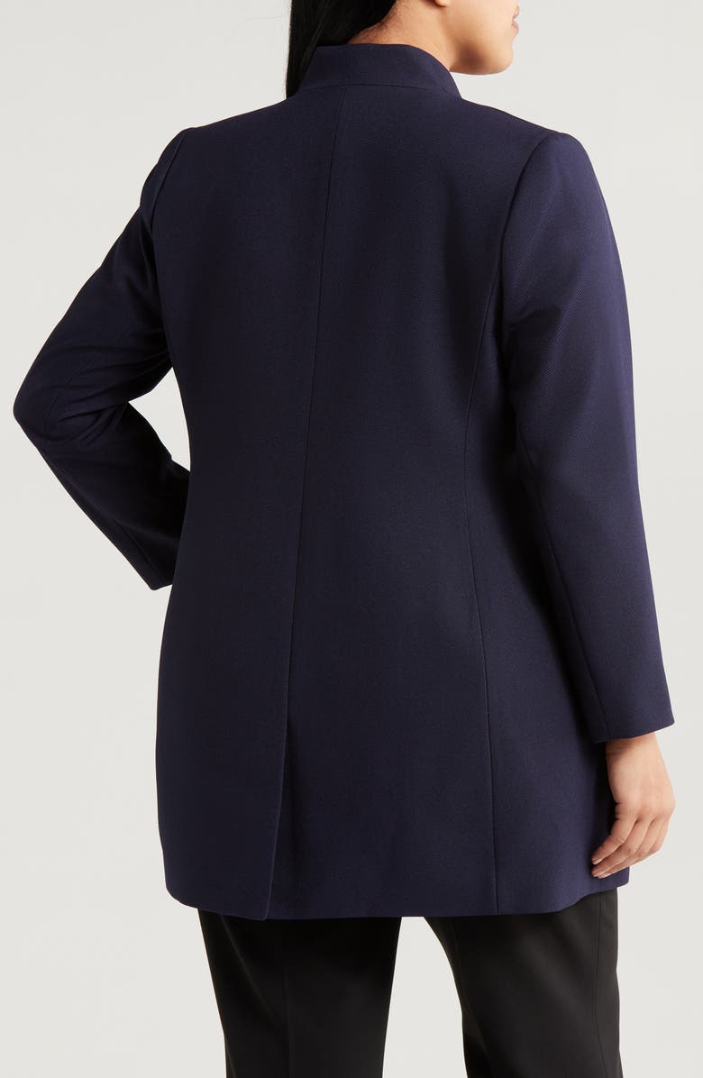 Tahari ASL One-Button Twill Jacket, Alternate, color, Navy
