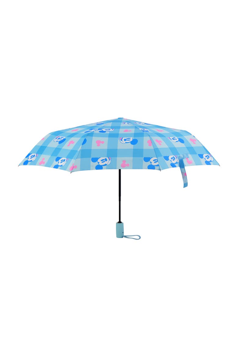 Mickey Mouse Adult Rain Umbrella  39" Automatic Folding, Compact & Travel-Friendly, Main, color, BLUE