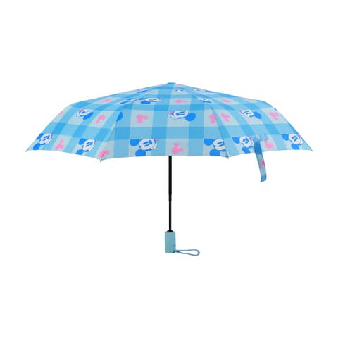 Mickey Mouse Adult Rain Umbrella  39" Automatic Folding, Compact & Travel-Friendly