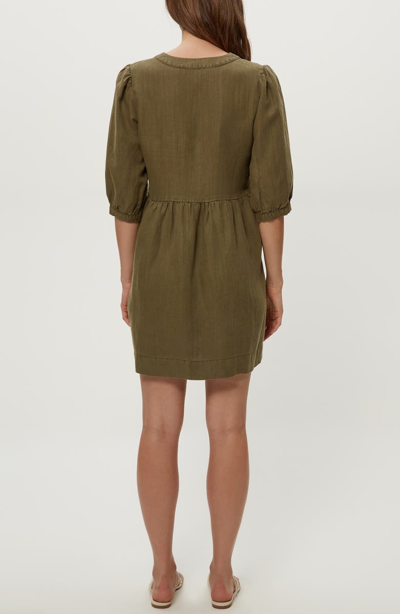 Michael Stars Brielle Linen Blend Minidress, Alternate, color, Caper