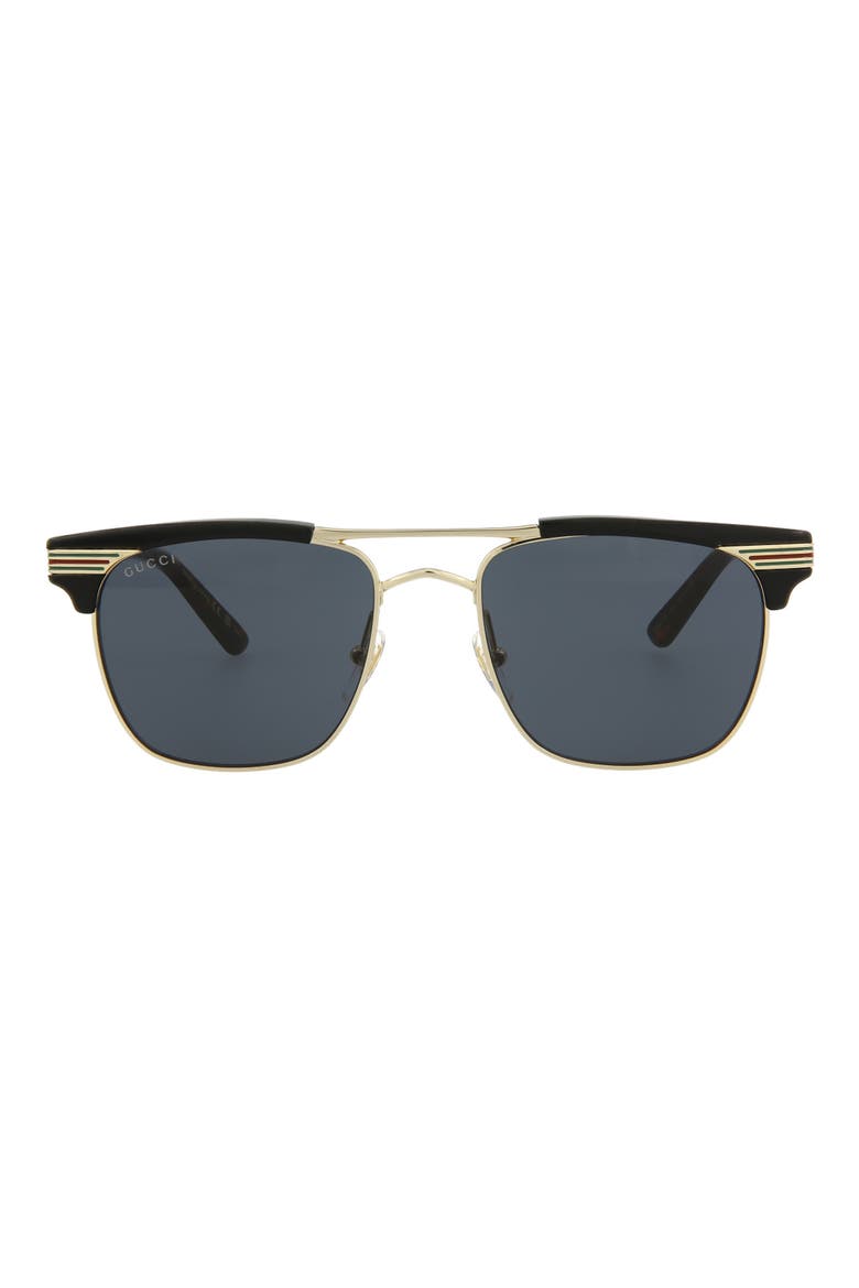 52mm Square Sunglasses, Main, color, BLACK GOLD GREY